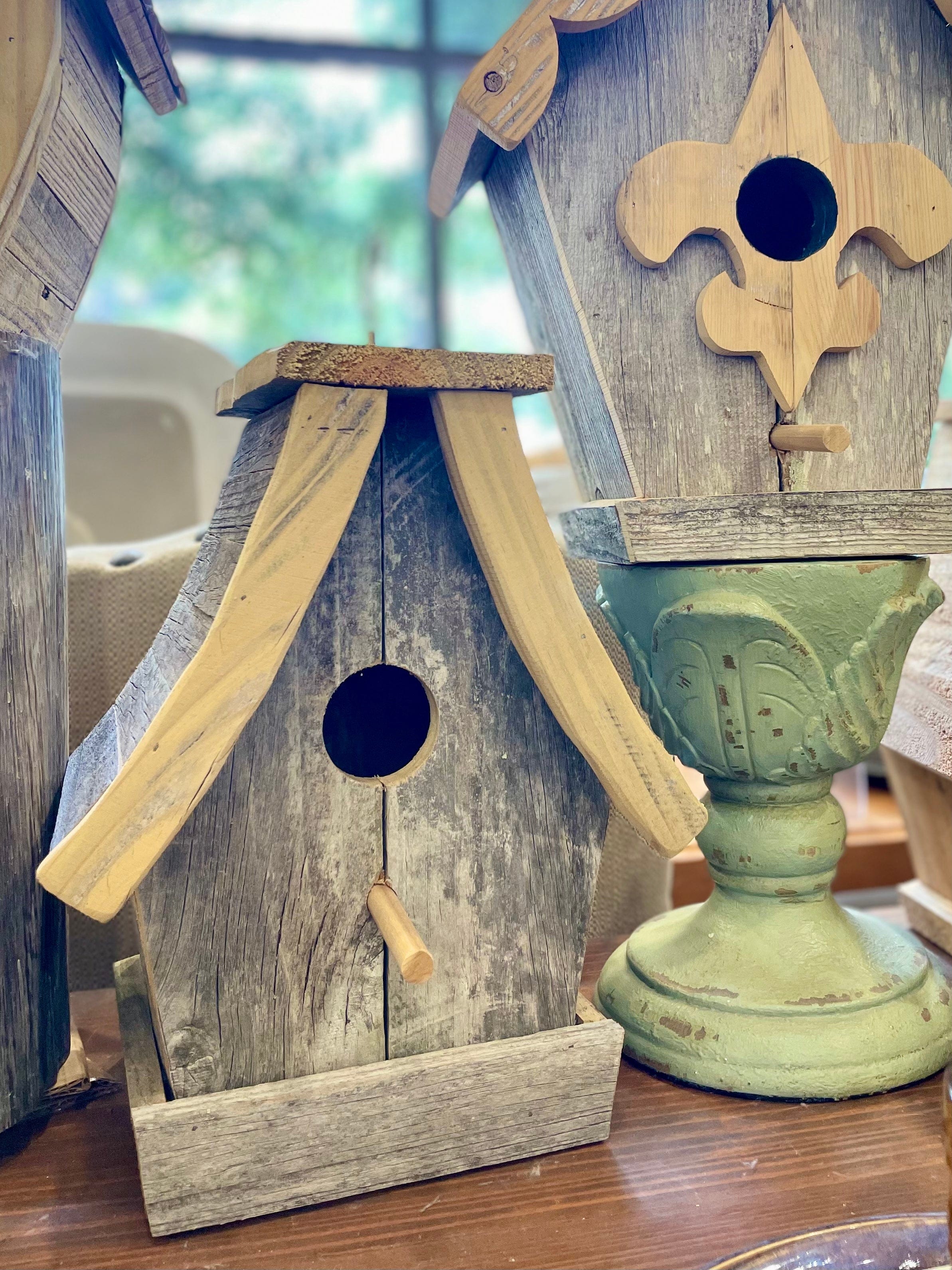 Nola Birdhouses Nola Birdhouses Small Grey Sloped Roof Birdhouse - Little Miss Muffin Children & Home