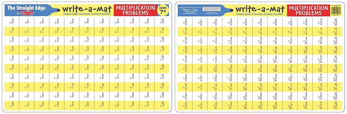 Melissa & Doug - Melissa & Doug Multiplication Write-A-Mat - Little Miss Muffin Children & Home
