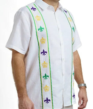 Dat Mambo Dat Mambo '23 Mardi Gras Edition Guayabera Shirt - Little Miss Muffin Children & Home