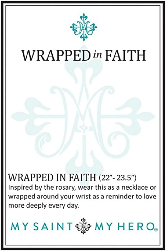 My Saint My Hero My Saint My Hero Wrapped In Faith Rosary Necklace Blue/Silver - Little Miss Muffin Children & Home