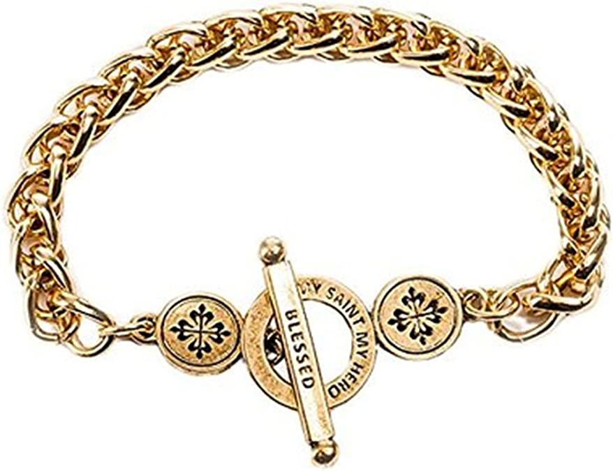 My Saint My Hero My Saint My Hero Blessed Links Bracelet Gold - Little Miss Muffin Children & Home