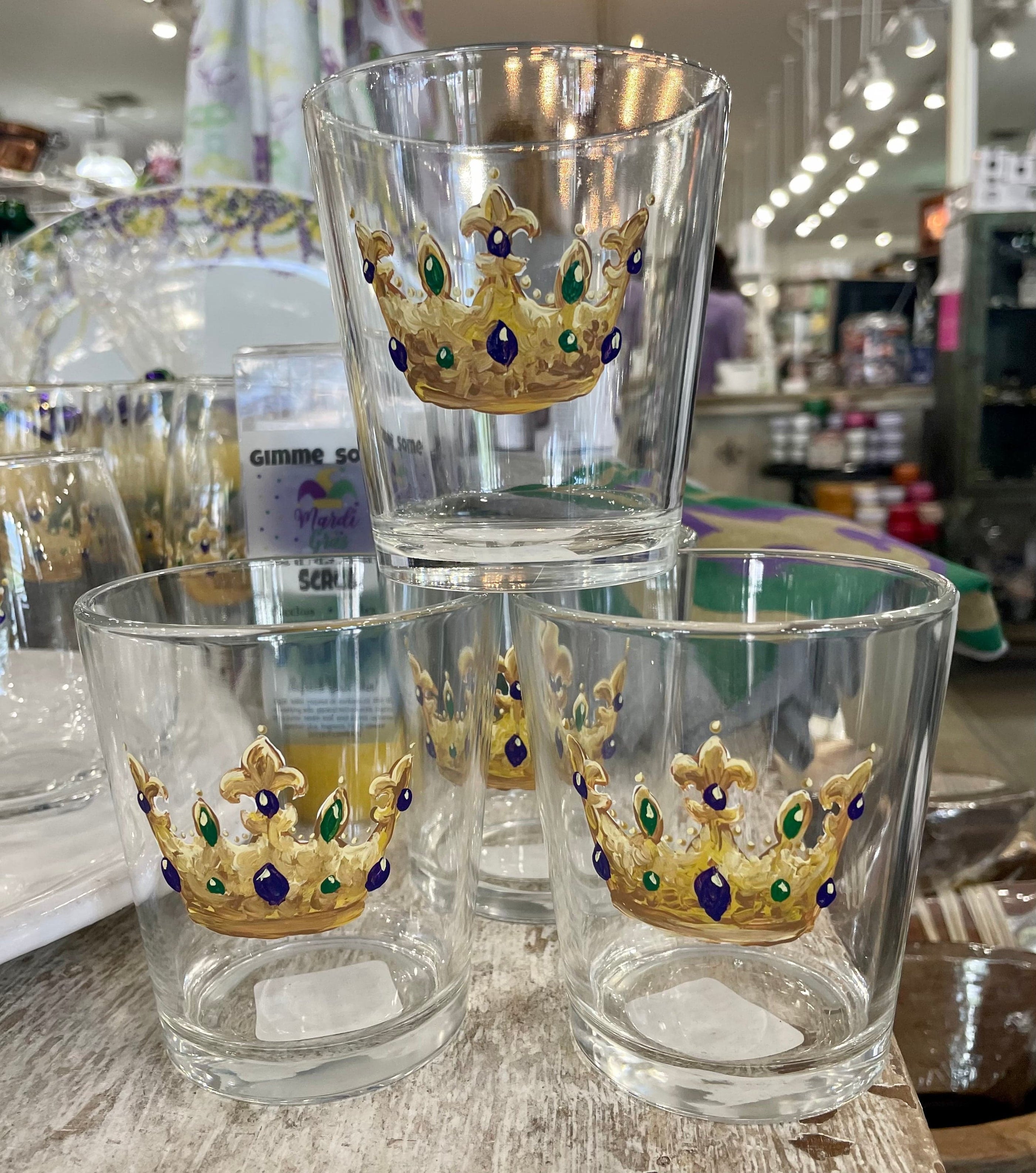 Michelle's Art Box Michelle's Art Box Mardi Gras Queen Crown Glassware Collection - Little Miss Muffin Children & Home