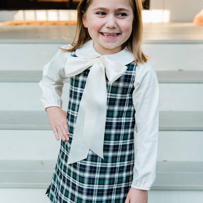 Bailey Boys - Bailey Boys Hunter Plaid Liza Dress with White Blouse - Little Miss Muffin Children & Home
