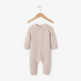Elegant Baby Elegant Baby Taupe Cable Garter Knit Baby Jumpsuit - Little Miss Muffin Children & Home