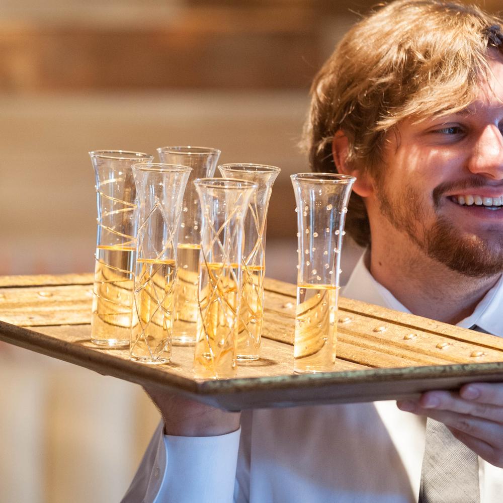 ABI - Abigail's Home Decor Abigail's Razzle Dazzle Champagne Flutes with Gold Accents, Set of 6 - Little Miss Muffin Children & Home