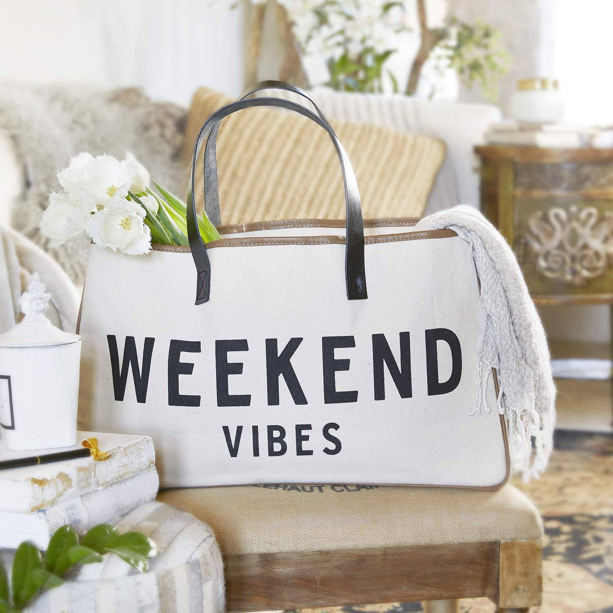 Creative Brands - Creative Brands Weekend Vibes Canvas Tote - Little Miss Muffin Children & Home