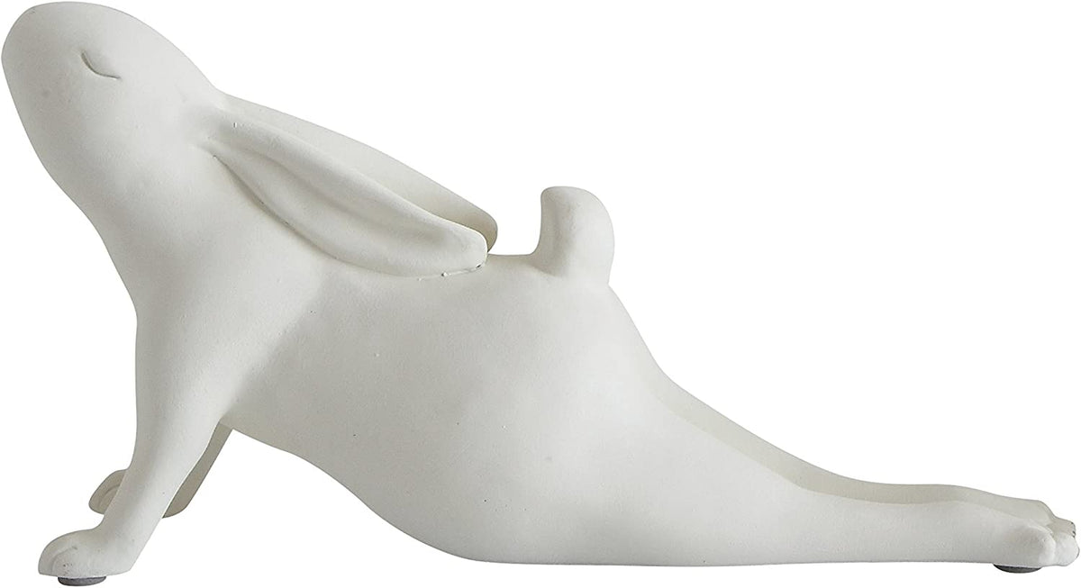 Creative Co-Op Creative Co-Op White Resin Arching Yoga Rabbit - Little Miss Muffin Children & Home