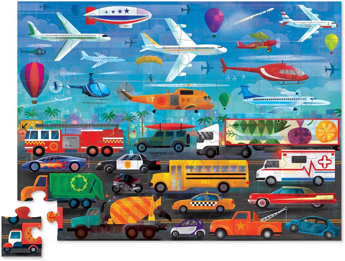 CRC - Crocodile Creek Crocodile Creek 48 Pc Things that Go Above & Below Puzzle - Little Miss Muffin Children & Home