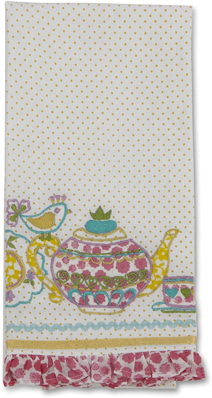 Abbott Abbott Teapot & Bird Tea Towel - Little Miss Muffin Children & Home