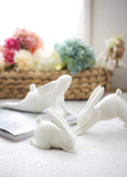 Creative Co-Op Creative Co-Op White Resin Arching Yoga Rabbit - Little Miss Muffin Children & Home