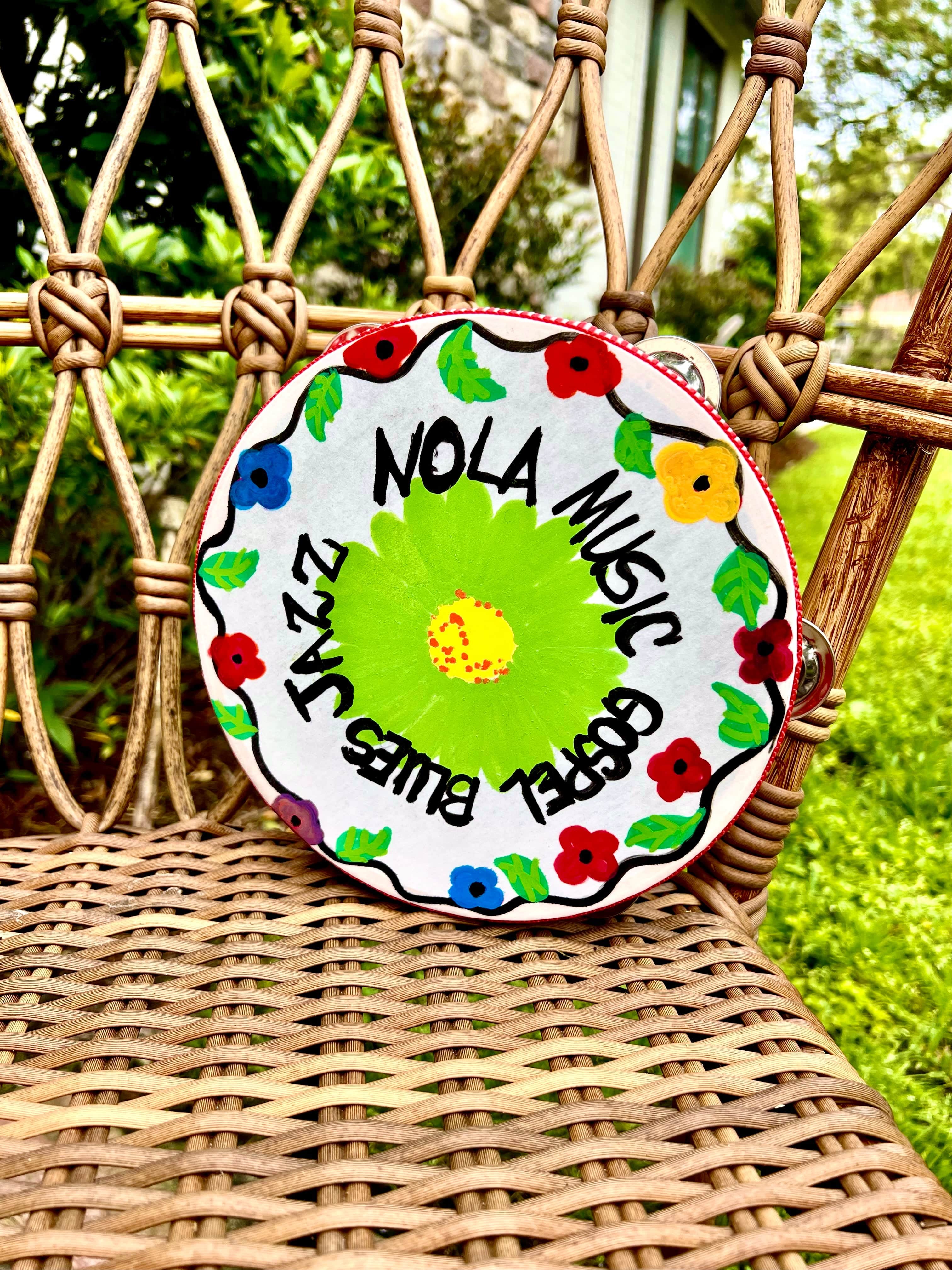 Baobab Tree Designs Baobab Tree Designs Painted 8" Tambourine - Little Miss Muffin Children & Home