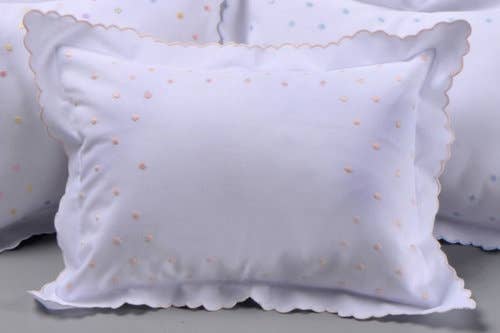 Edward P Boutross Edward Boutross Pink Swiss Dots Baby Boudoir Scallop Pillow - Little Miss Muffin Children & Home