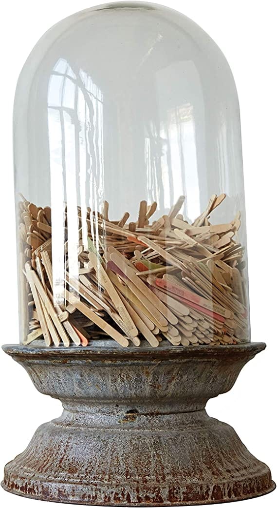 Creative Co-op Creative Co-op Glass Cloche with Metal Base 2022 - Little Miss Muffin Children & Home