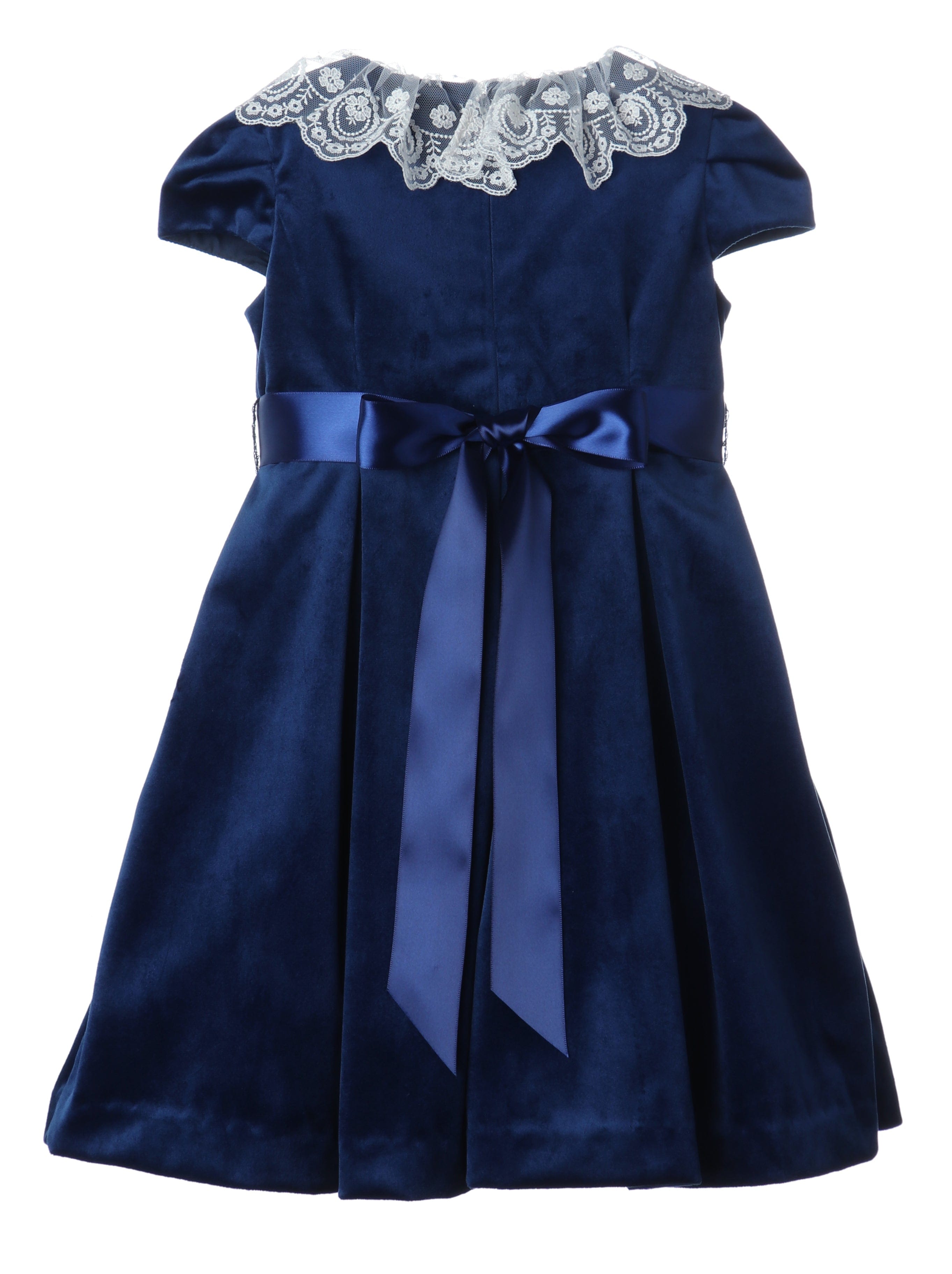 C&A - Casero & Associates Casero & Associates Velvet Dress With Lace - Little Miss Muffin Children & Home