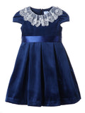 C&A - Casero & Associates Casero & Associates Velvet Dress With Lace - Little Miss Muffin Children & Home