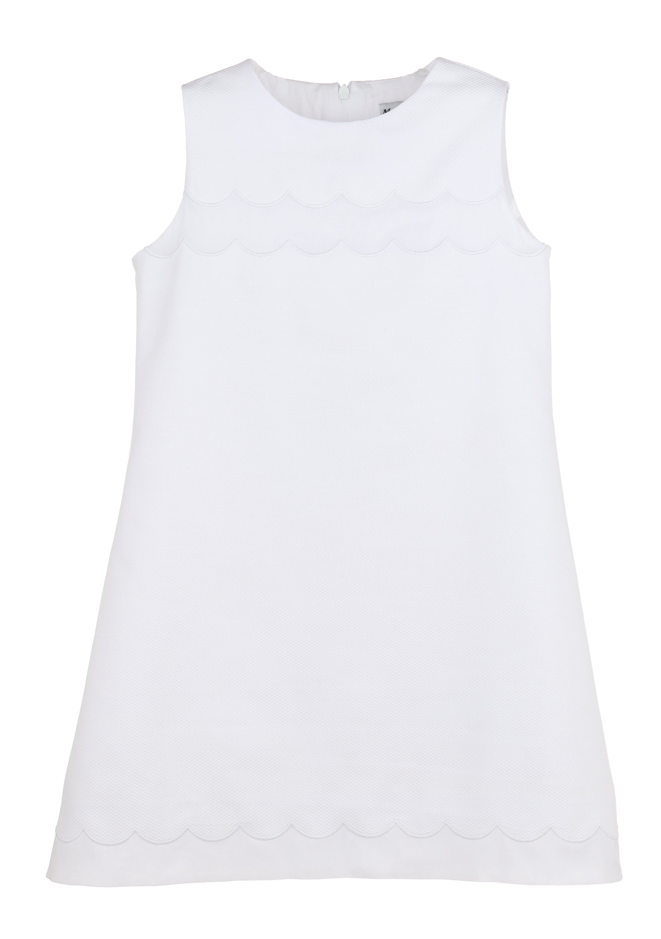 Casero & Associates Casero & Associates White Scallops Dress - Little Miss Muffin Children & Home
