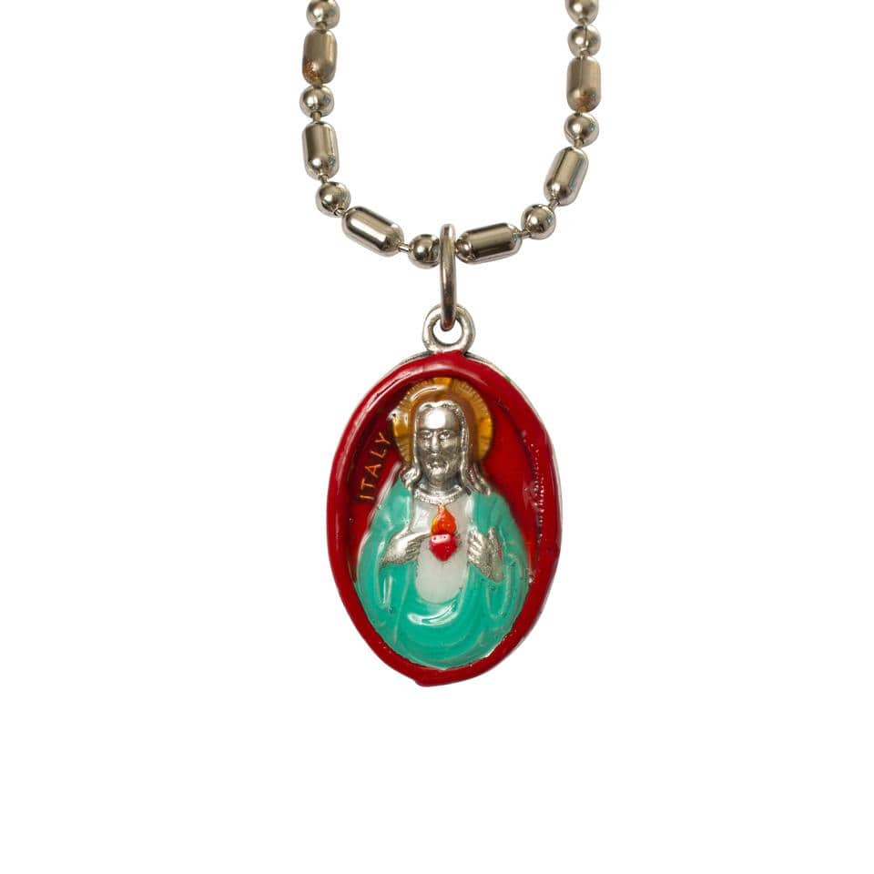 Saints for Sinners Saints for Sinners Sacred Heart of Jesus Hand Painted Medallion - Little Miss Muffin Children & Home