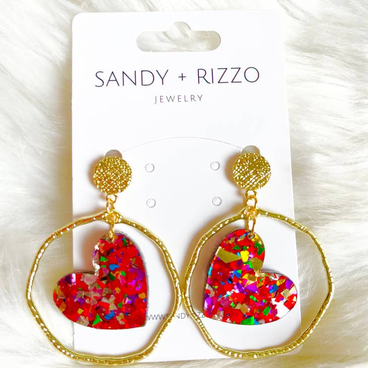 Sandy + Rizzo Sandy + Rizzo Red Hot Hoop Earrings - Little Miss Muffin Children & Home