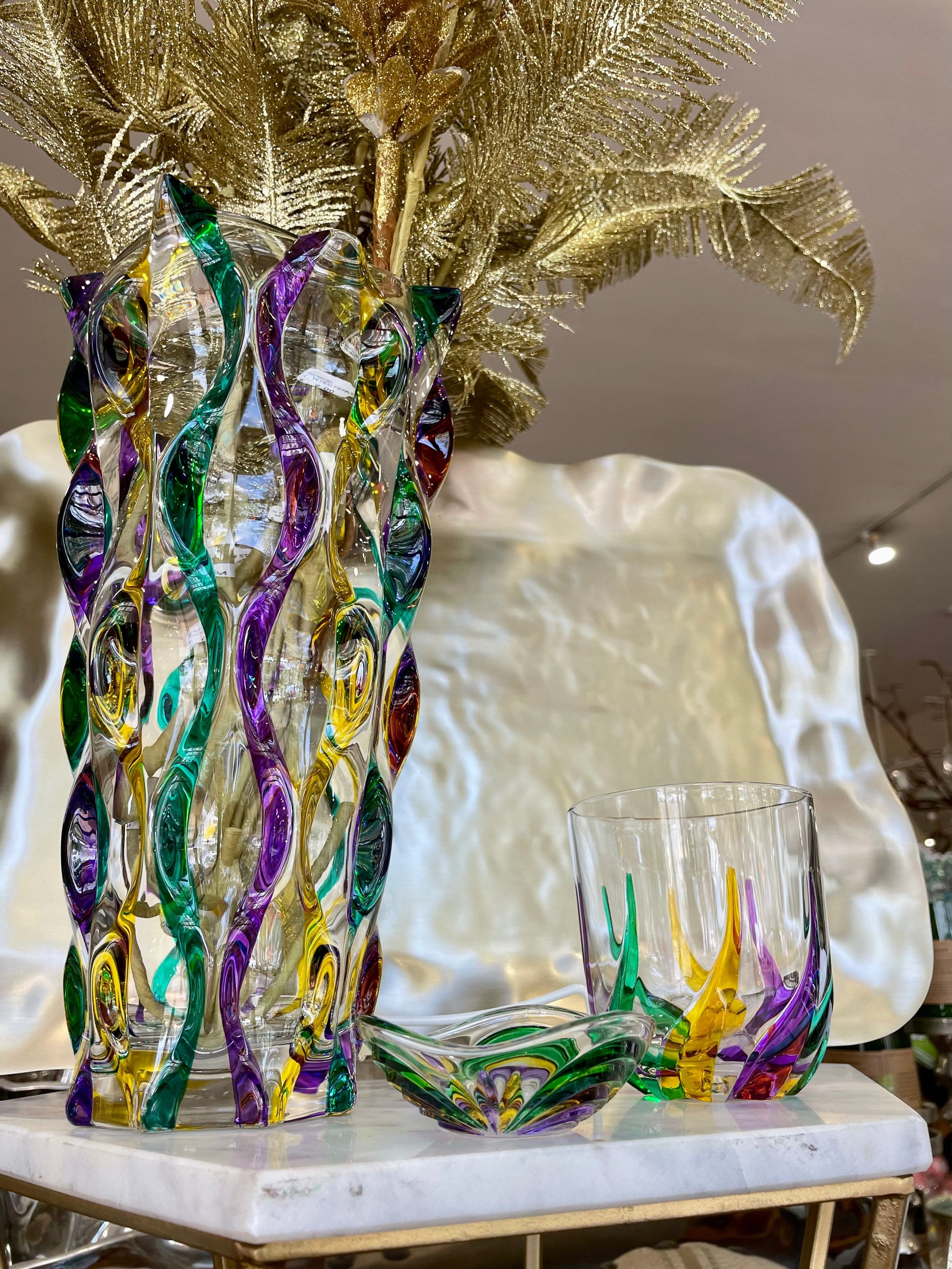 Gage Inc Gage Inc. Mardi Gras Ribbon Vase - Little Miss Muffin Children & Home