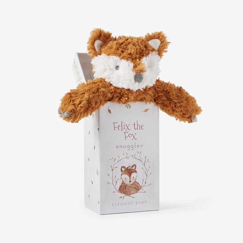 Elegant Baby Elegant Baby Fox Snuggler Swirl Plush Security Blanket w/ Gift Box - Little Miss Muffin Children & Home