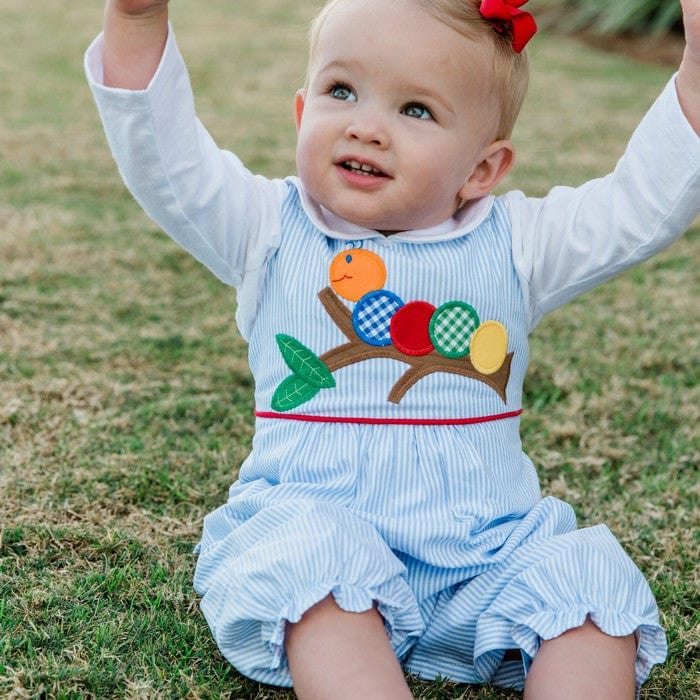 The Bailey Boys White Piped Blouse Onesie - Short Sleeves - Knit - Girls main image 0