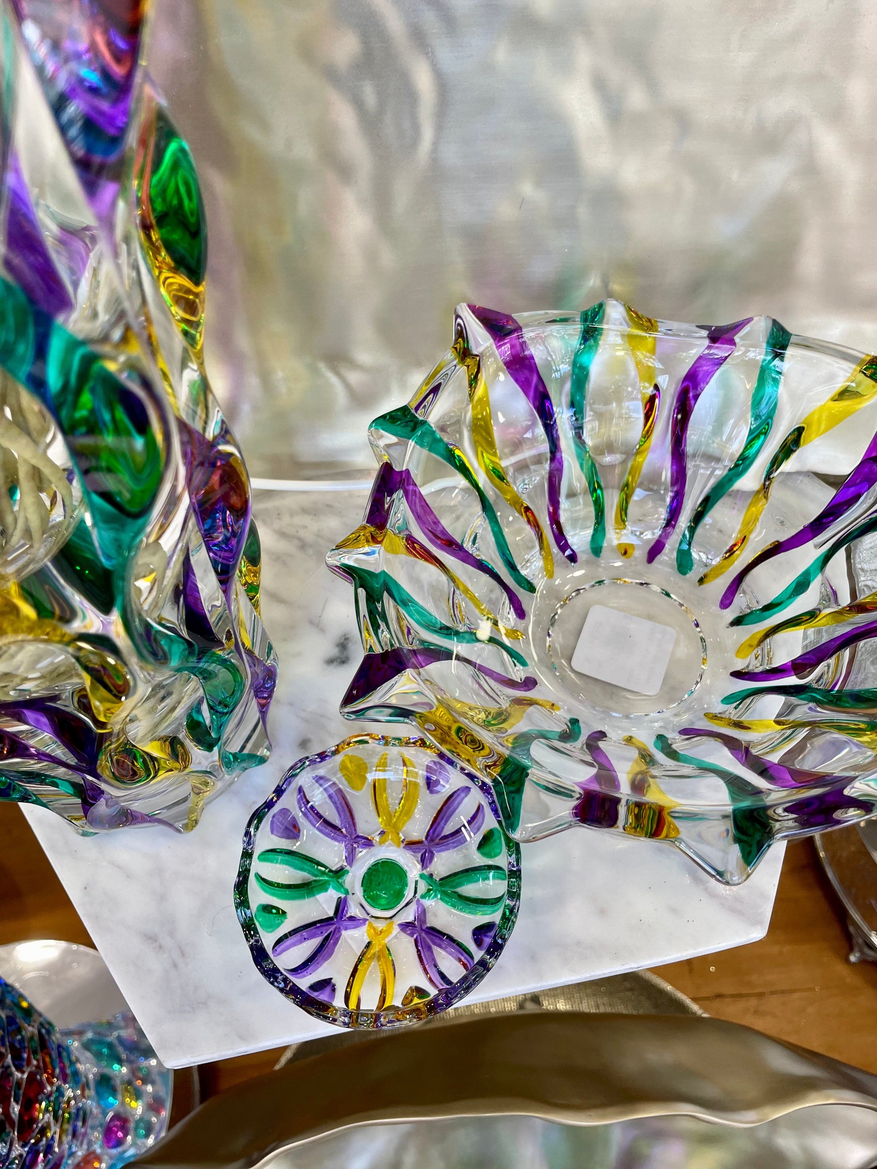 Gage Inc Gage Inc. Mardi Gras Ribbon Dish - Little Miss Muffin Children & Home