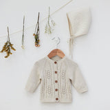 Elegant Baby Elegant Baby Wheat Leaf Pointelle Knit Baby Cardigan - Little Miss Muffin Children & Home