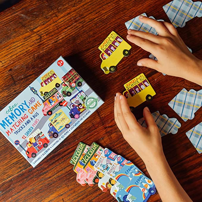 eeBoo eeBoo Trucks and a Bus Little Memory Matching Game - Little Miss Muffin Children & Home