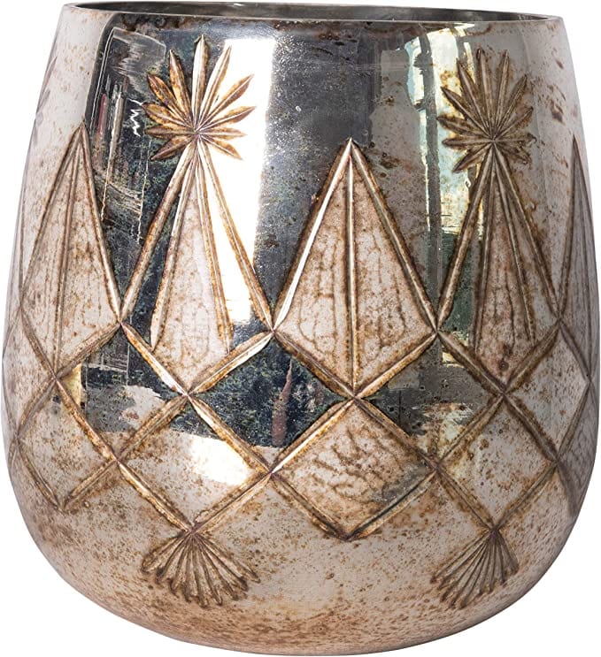 Creative Co-op Creative Co-op Etched Mercury Glass Candle Holder - Little Miss Muffin Children & Home