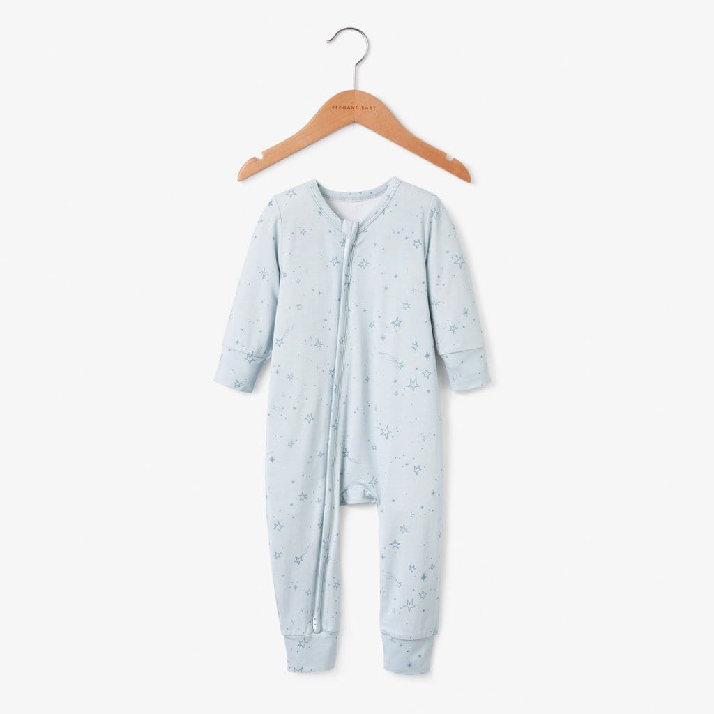 Elegant Baby Elegant Baby Pale Blue Celestial Print Zip-up Footless Bamboo Baby Pajama - Little Miss Muffin Children & Home