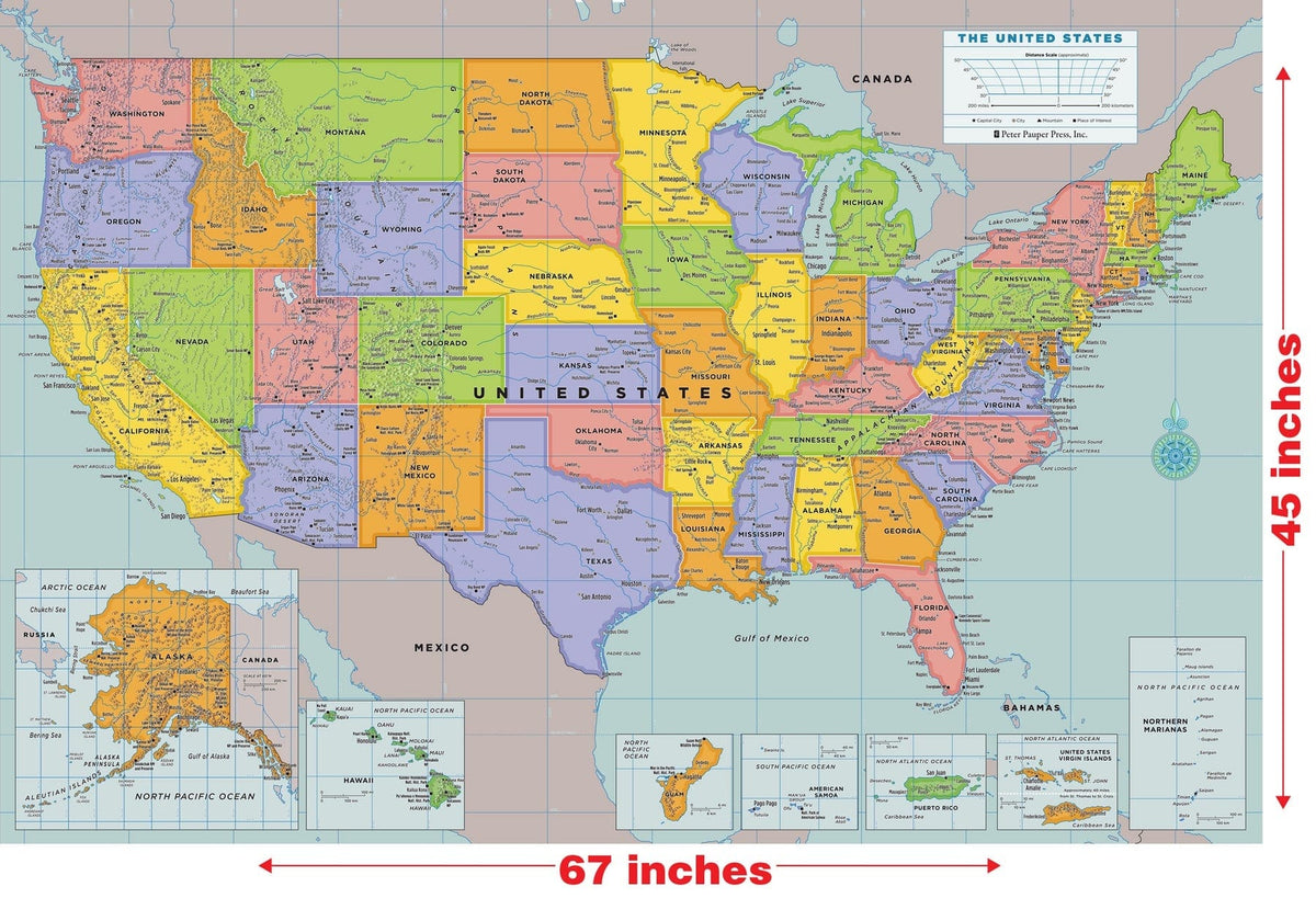 Peter Pauper Press Peter Pauper Press Oversized USA Wall Map - Little Miss Muffin Children & Home