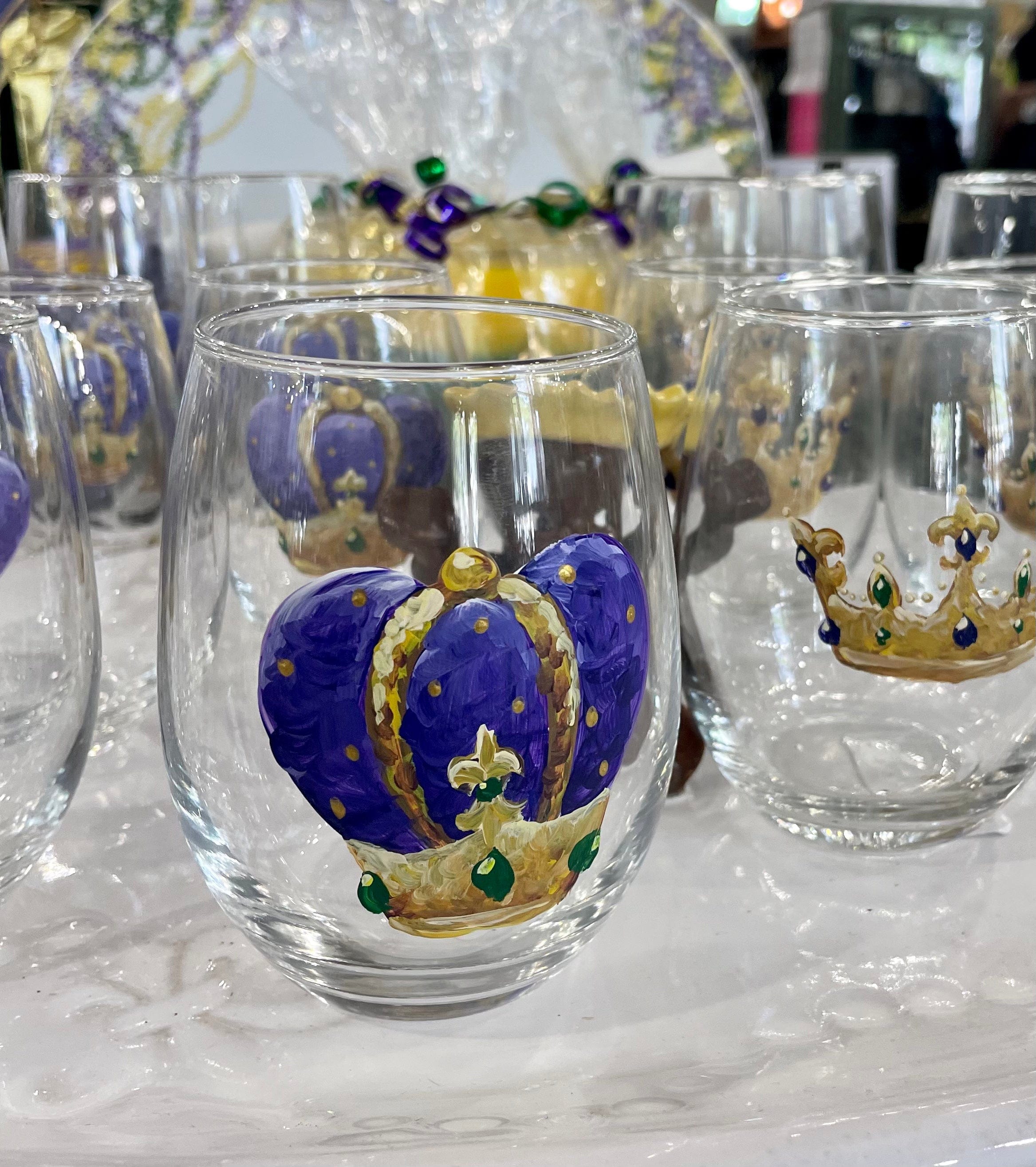 Michelle's Art Box Michelle's Art Box Mardi Gras King Crown Glassware Collection - Little Miss Muffin Children & Home