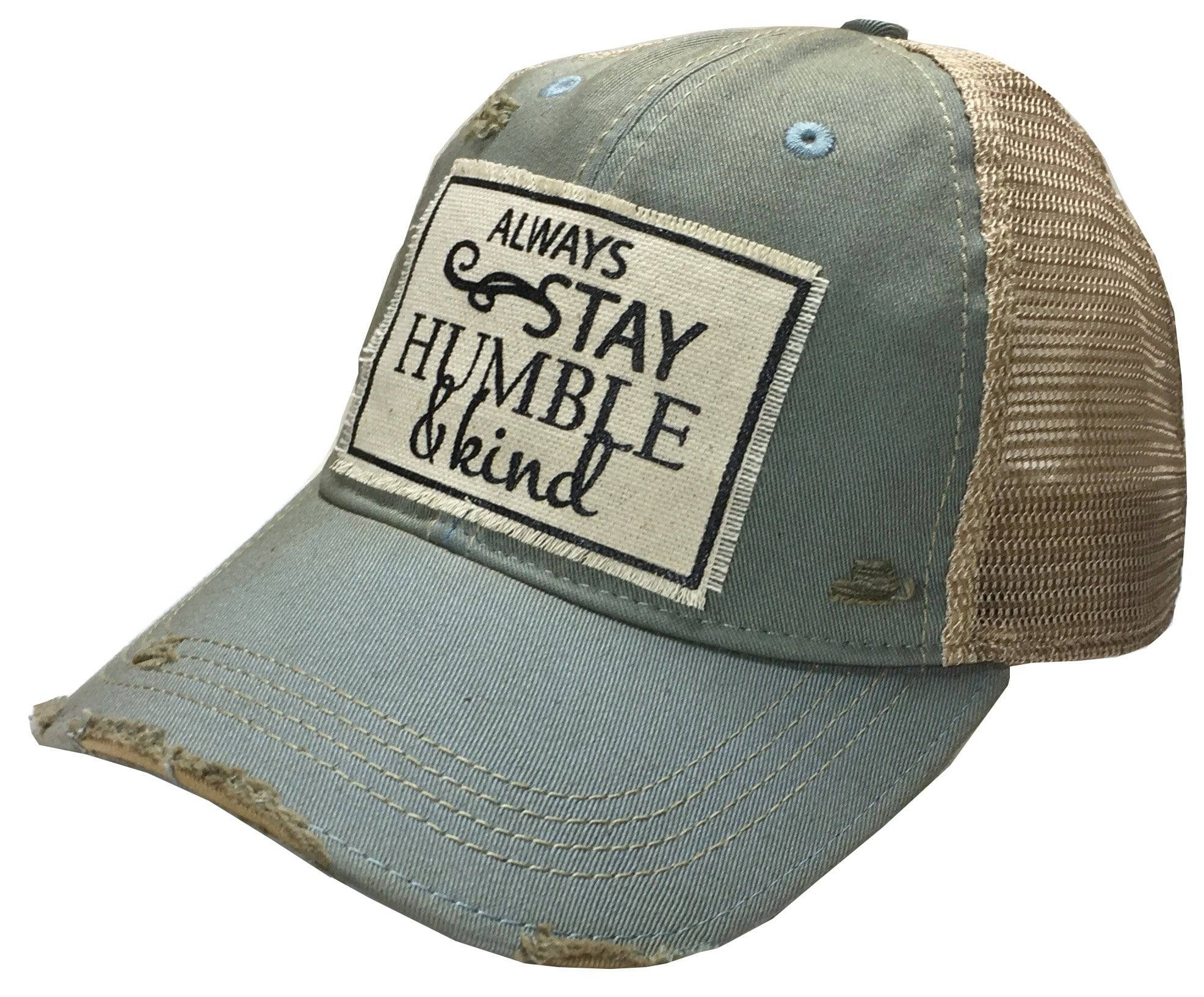 Vintage Life - Vintage Life  “Always Stay Humble & Be Kind” Distressed Trucker Cap in Light Blue - Little Miss Muffin Children & Home