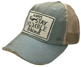 Vintage Life - Vintage Life  “Always Stay Humble & Be Kind” Distressed Trucker Cap in Light Blue - Little Miss Muffin Children & Home