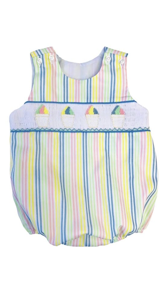 Lulu Bebe Lulu Bebe Snowball Smocked Boy Bubble - Little Miss Muffin Children & Home