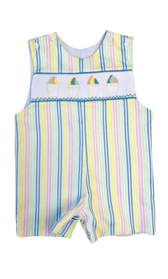 Lulu Bebe Lulu Bebe Snowball Smocked Shortall - Little Miss Muffin Children & Home