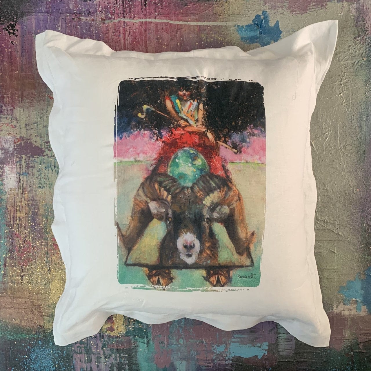 Whereable Art Whereable Art Zodiac Linen Euro Pillows - Little Miss Muffin Children & Home