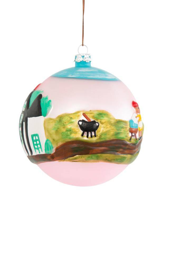 Clementine Hunter, Gitter Gallery - Clementine Hunter A Day At Melrose Plantation 4" Round Ball Ornament - Little Miss Muffin Children & Home