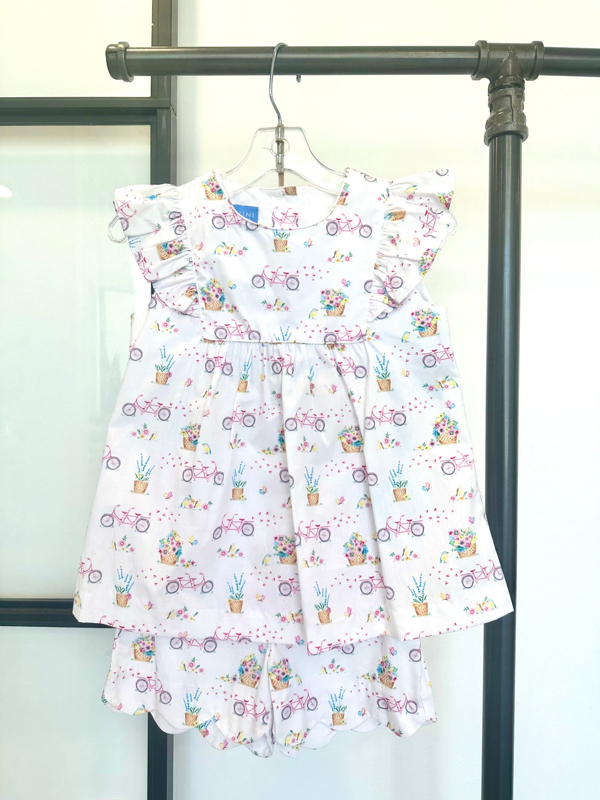 Anavini Anavini Bicycle Garden Print Short Set - Little Miss Muffin Children & Home