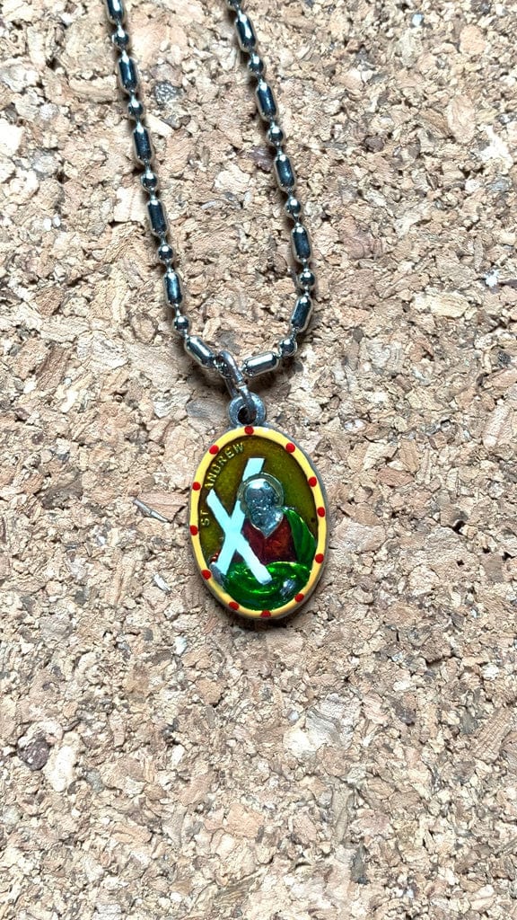 Saints For Sinners Saints For Sinners Saint Andrew Hand Painted Medal - Little Miss Muffin Children & Home