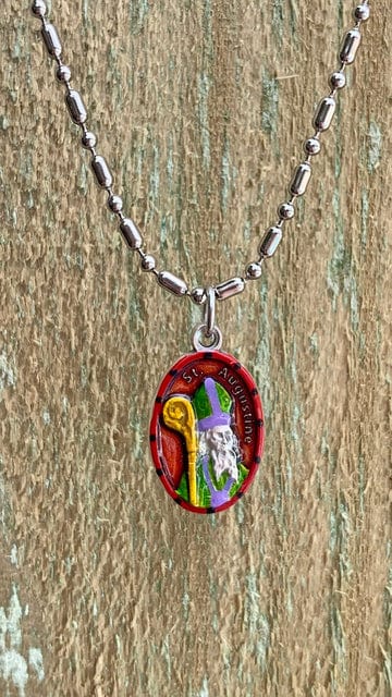 Saints For Sinners Saints For Sinners Saint Augustine Hand Painted Medal - Little Miss Muffin Children & Home