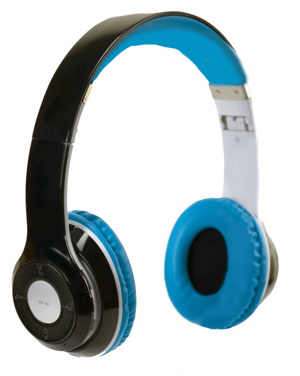 Wireless Express - Wireless Express Bluetooth Stereo Headphones in Black / Blue - Little Miss Muffin Children & Home