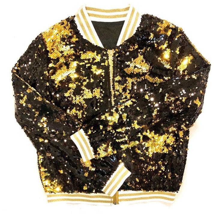 TCL - Tru Colors Gameday Apparel Tru Colors Gameday Black & Gold Gleaux Girl Sequin Jacket - Little Miss Muffin Children & Home
