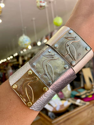 Lisa Devlin Designs Lisa Devlin Designs Pelican Leather Cuff - Little Miss Muffin Children & Home