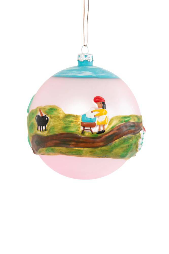 Clementine Hunter, Gitter Gallery - Clementine Hunter Cotton Mural 4" Round Ball Ornament - Little Miss Muffin Children & Home
