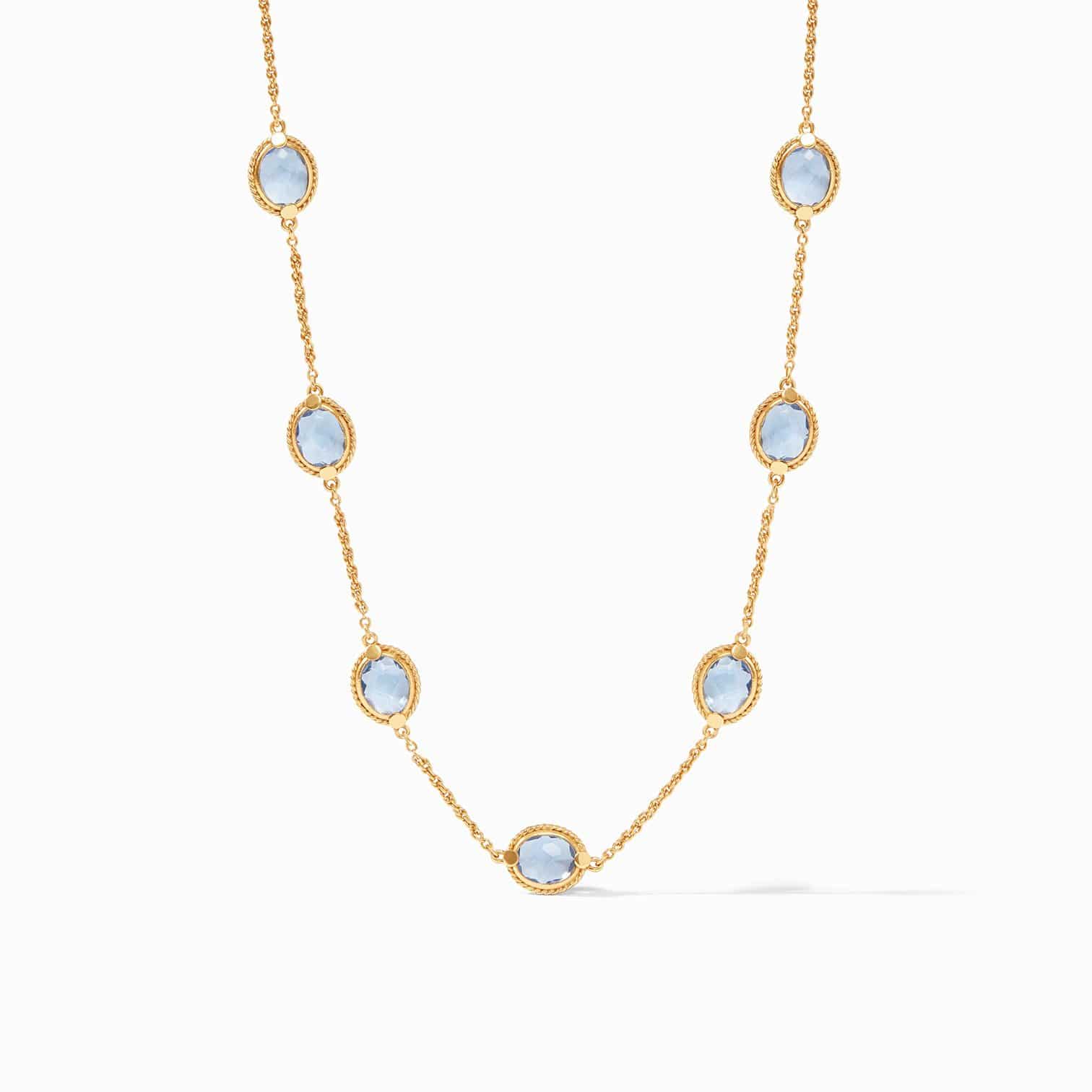 Julie Vos - Julie Vos Calypso Delicate Station Necklace with Chalcedony Blue Stones - Little Miss Muffin Children & Home