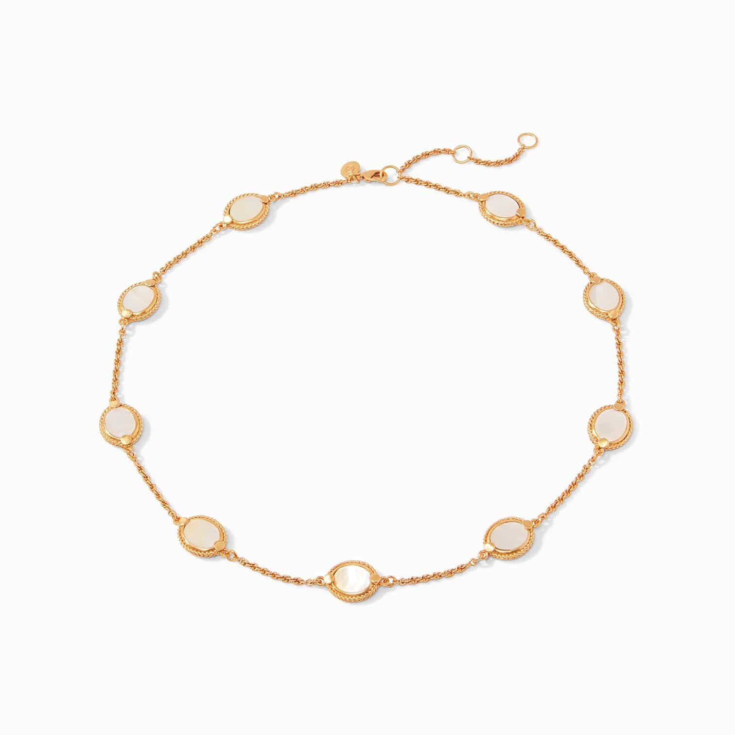 Julie Vos - Julie Vos Calypso Delicate Station Necklace with Mother of Pearl Stones - Little Miss Muffin Children & Home