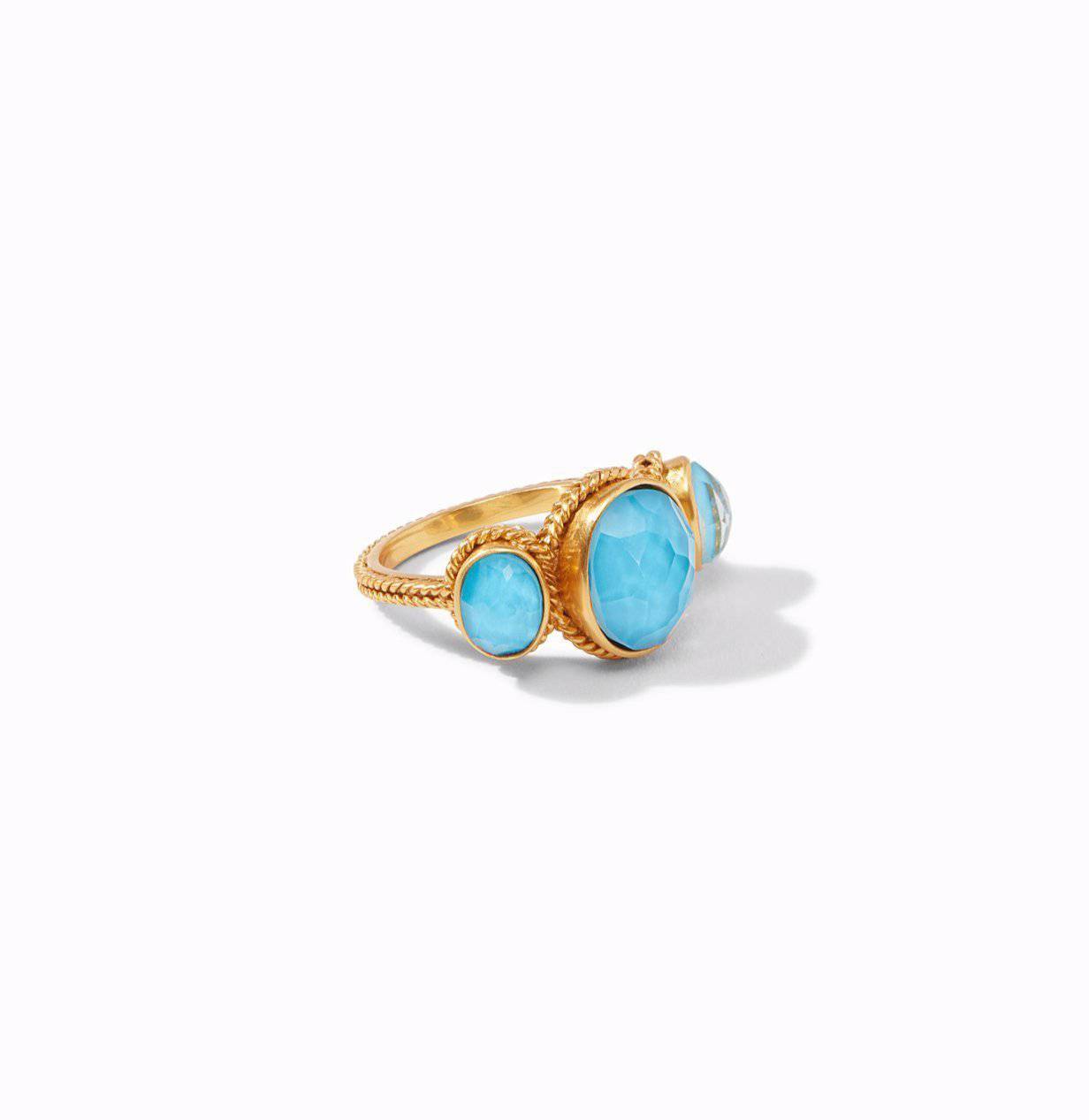 Julie Vos - Julie Vos Calypso Ring with Iridescent Pacific Blue Stones - Little Miss Muffin Children & Home