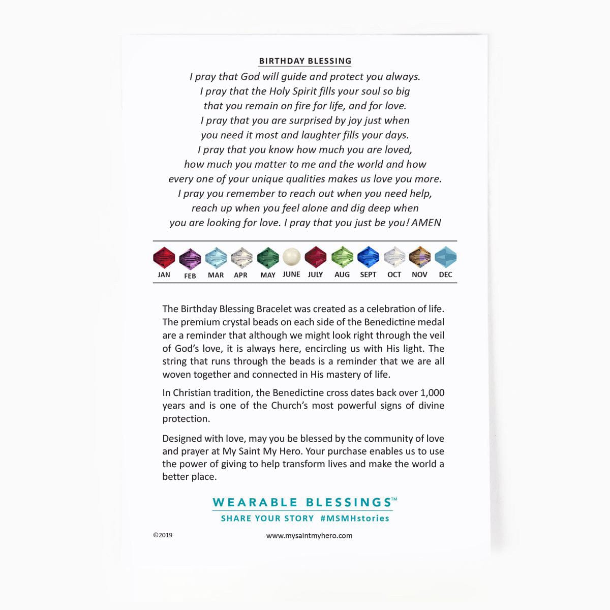 My Saint My Hero My Saint My Hero August Crystal Birthday Blessing Bracelet - Little Miss Muffin Children & Home