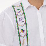 Dat Mambo Shirt - Dat Mambo Shirt Mardi Gras Guayabera in White - Little Miss Muffin Children & Home